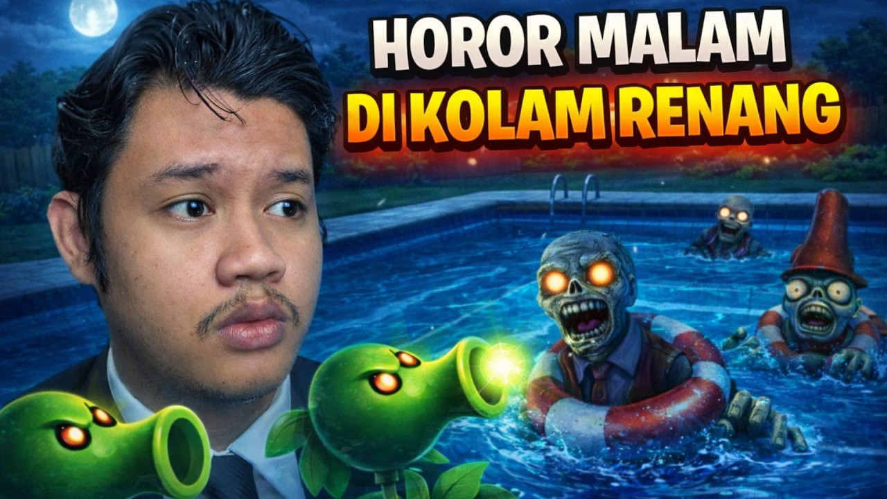 NGABUBURIT DI KOLAM RENANG MALAM… ZOMBIENYA MAKIN GILA!! Plants Vs Zombies