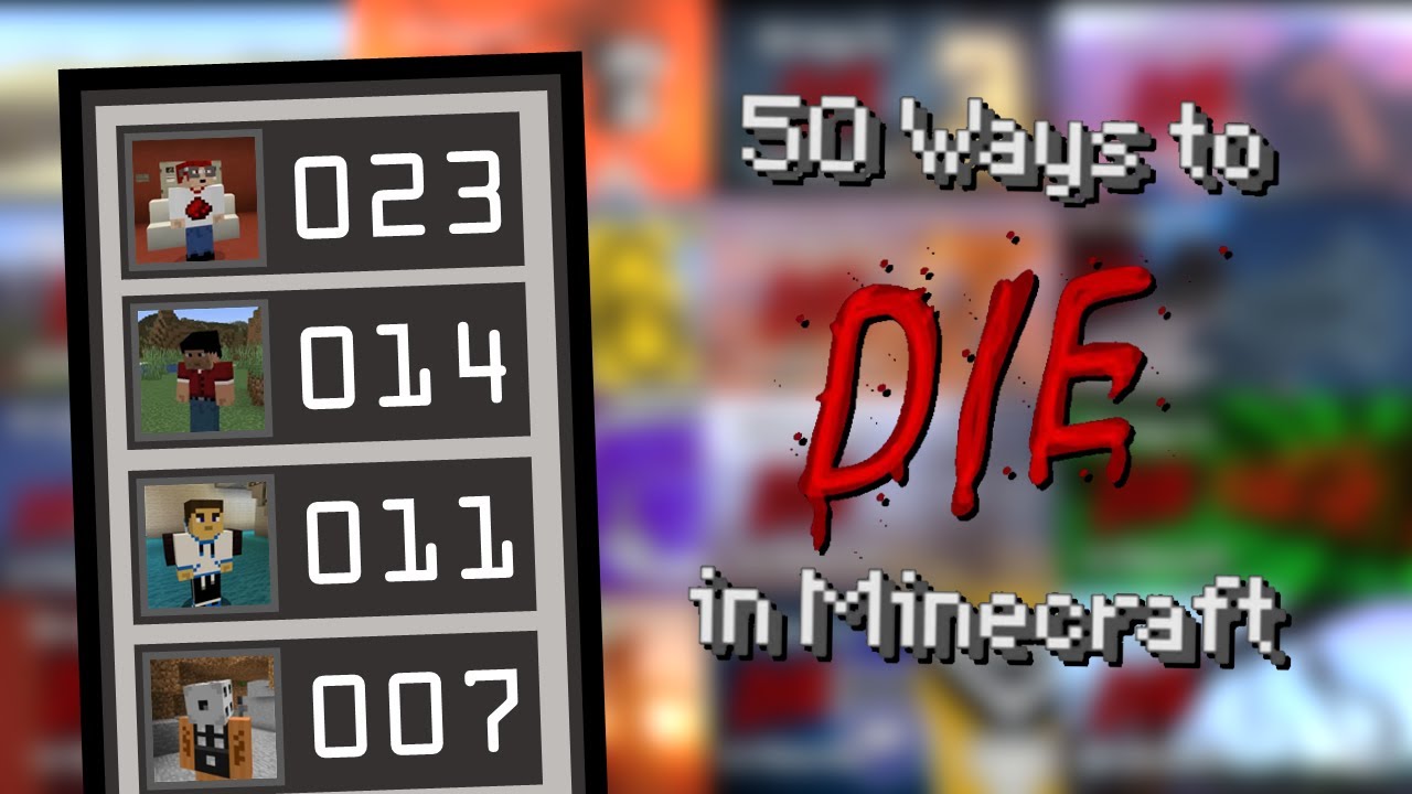 50 Ways to Die in Minecraft but there's a Death Count for every characters