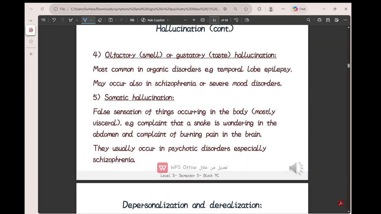 Lec 1: Symptoms and signs in Psychiatry (part 1)