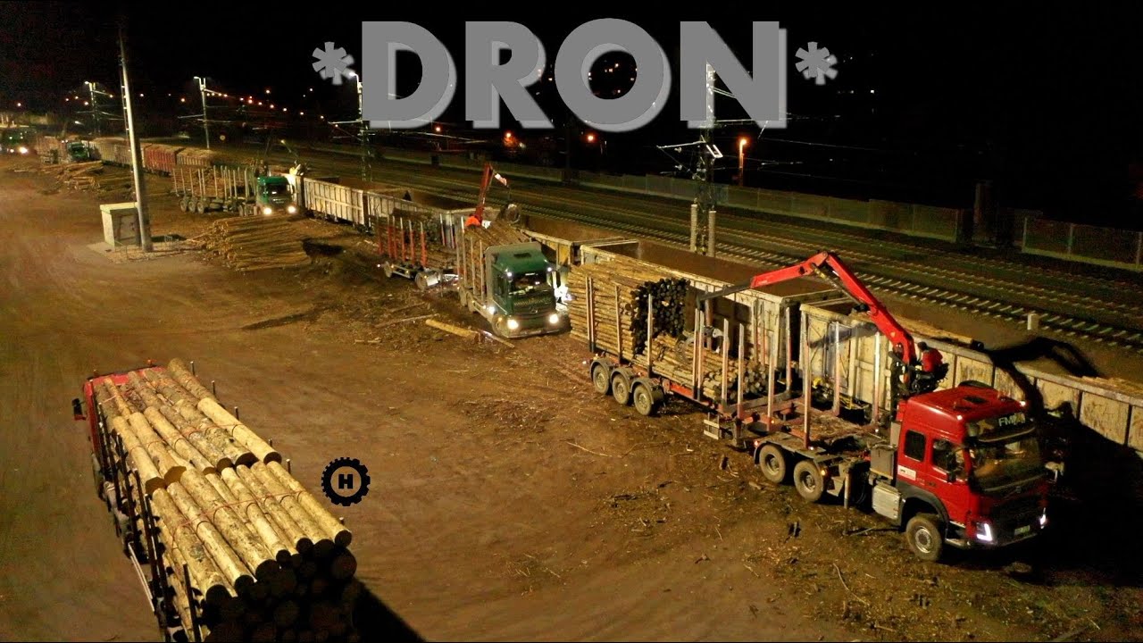 *Holbra DRON* Night life on railway station