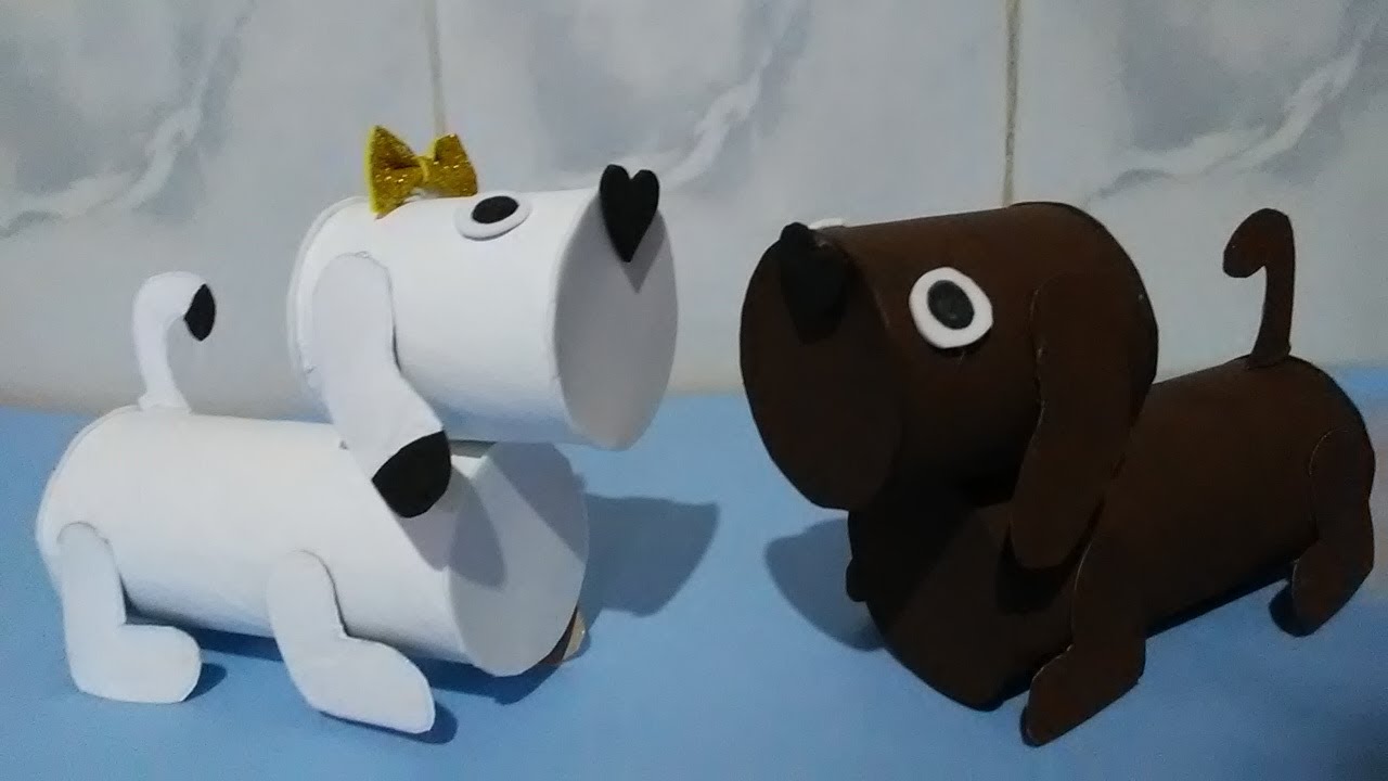 CACHORRINHO DE ROLO DE PAPEL HIGIÊNICO - FÁCIL E LINDO