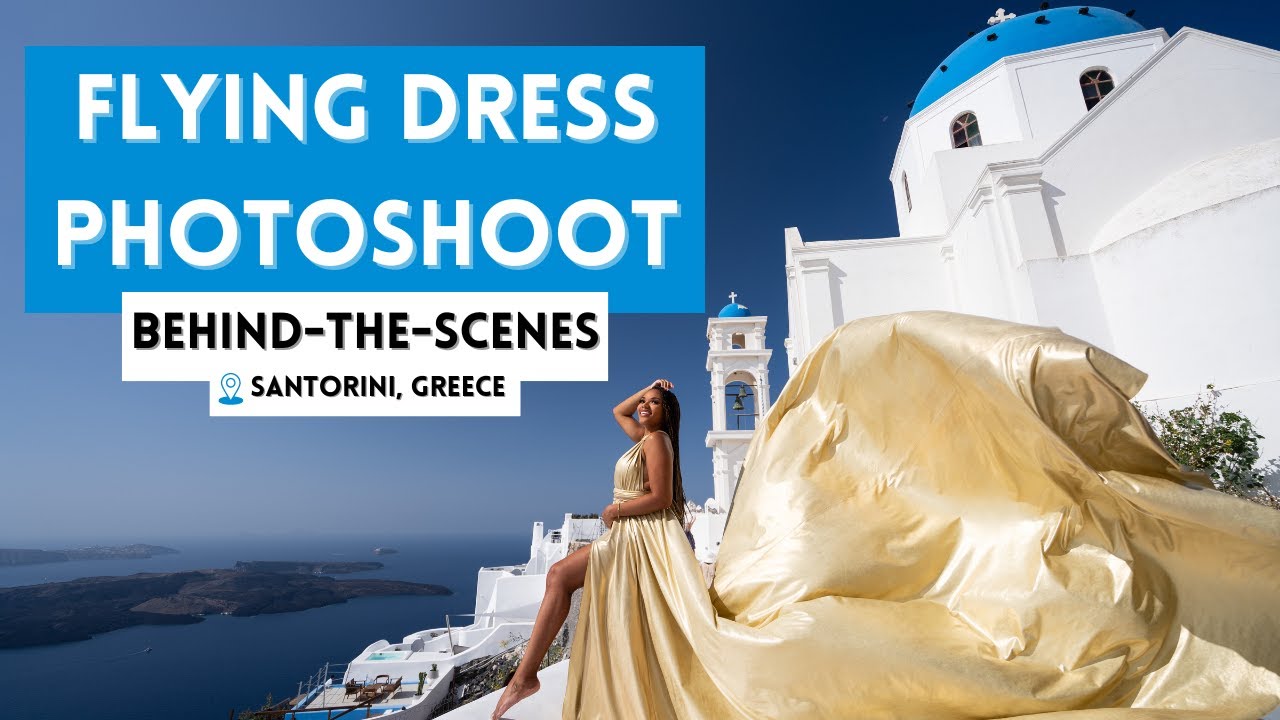 Santorini Flying Dress Photoshoot Behind-the-Scenes | Greece 