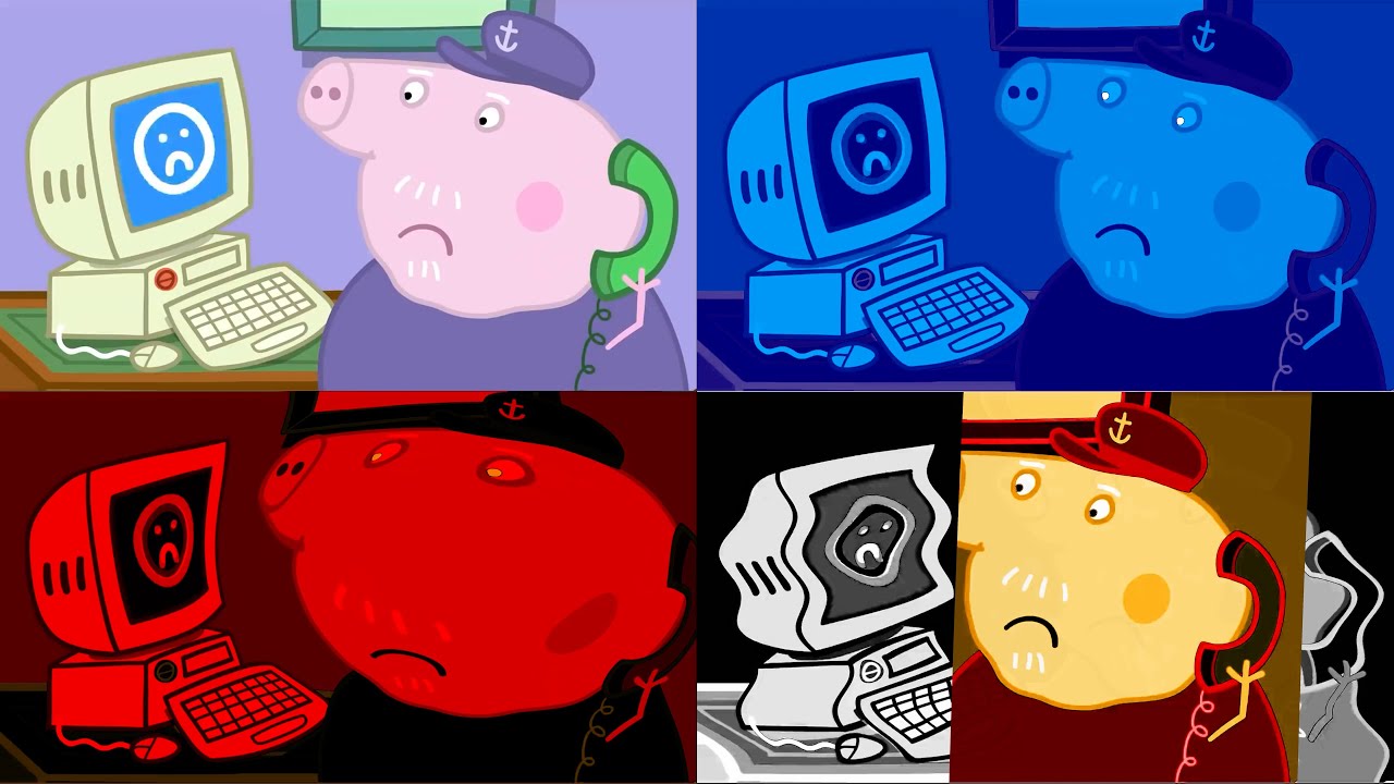 1 MILLION BROKEN COMPUTER OF GRANDPA PIG (PEPPA PIG)  - Special Audio Visual Effect Funny