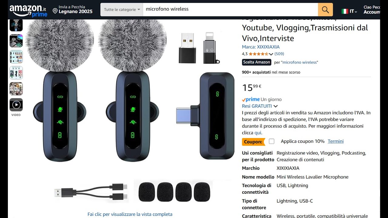Test Microfoni Lavalier economici