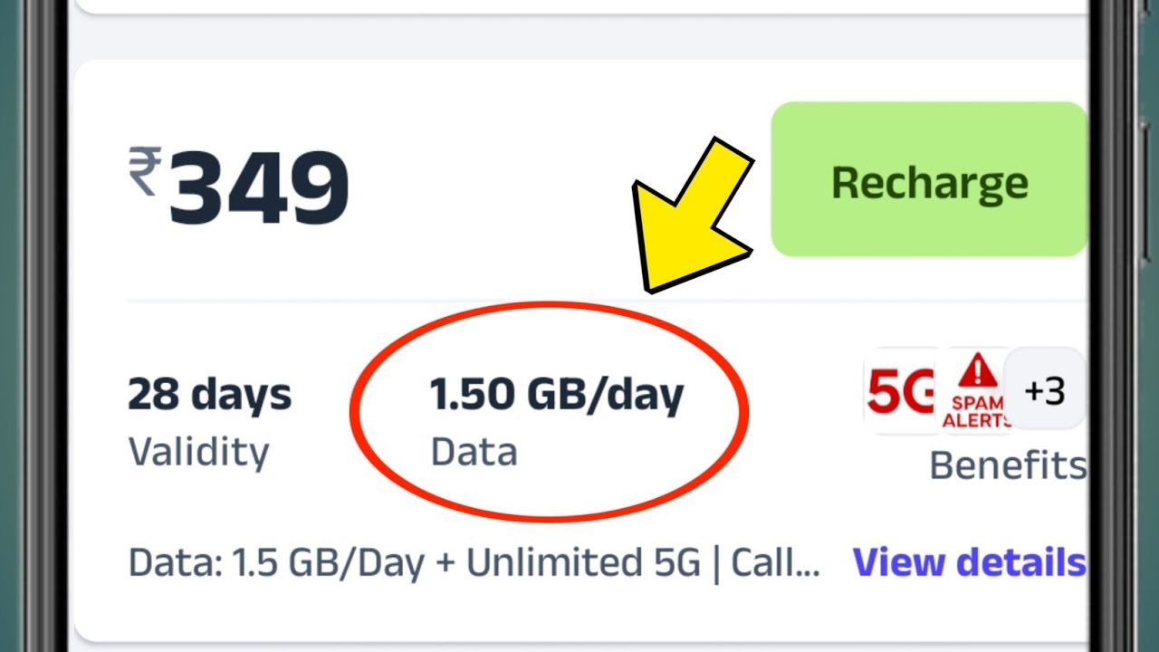What does 1.5 GB/day data mean in mobile recharges?