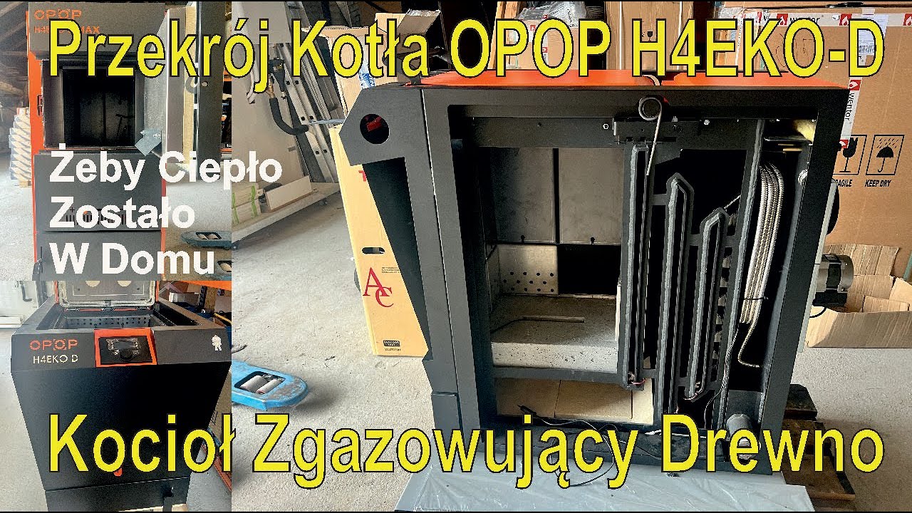 Przekrój Kotła OPOP H4EKO-D na drewno