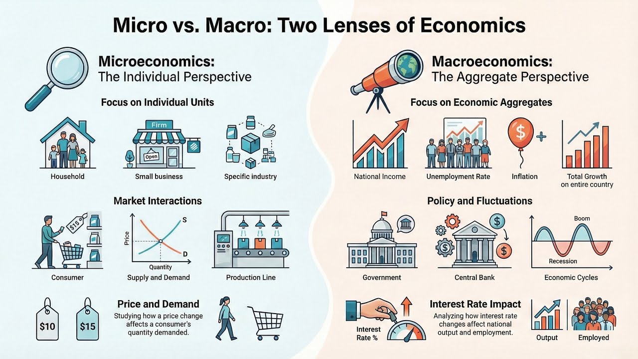 MICROECONOMICS vs. MACROECONOMICS | Two Lenses of Economics