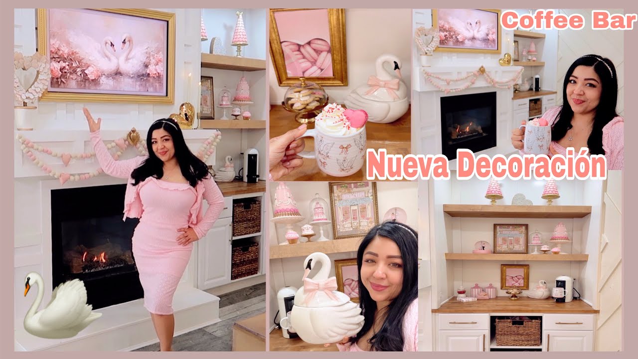 Nueva Decoración 🦢Área De La Cocina- Estación De Cafe-Chimenea San Valentín 2026