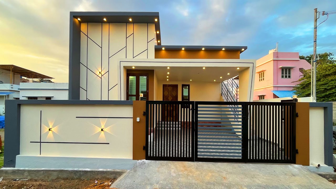 22 லட்சத்தில் 1200sqftல் அழகான 2BHK காம்பாக்ட் வீடு |  Low Budget South Facing 2BHK Compact House
