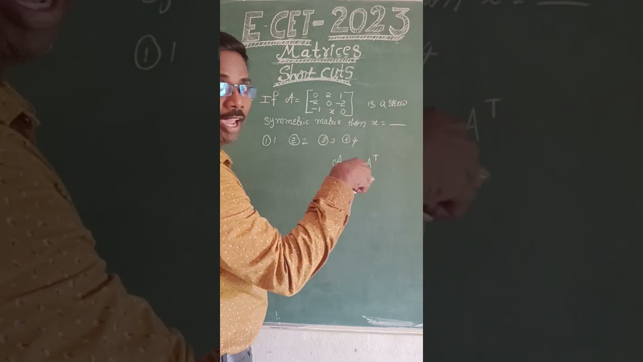 Matrices Short cut for Ecet 2023 ||Trick-9