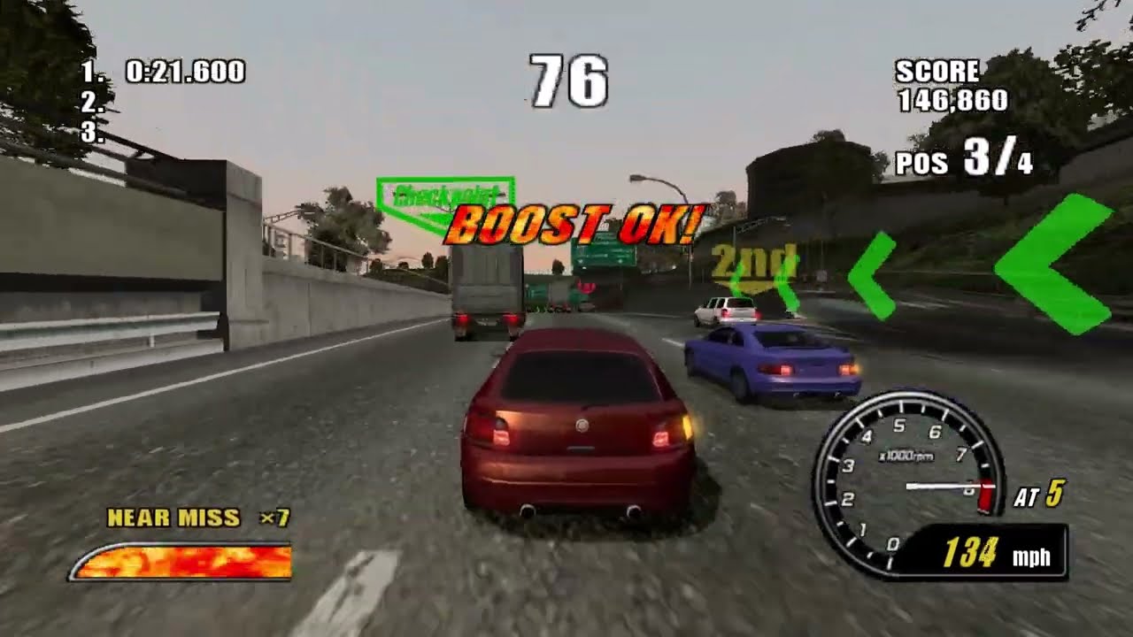 Burnout 2 Point of Impact(GC) - Single Race / Interstate Loop Dawn [COMPACT]