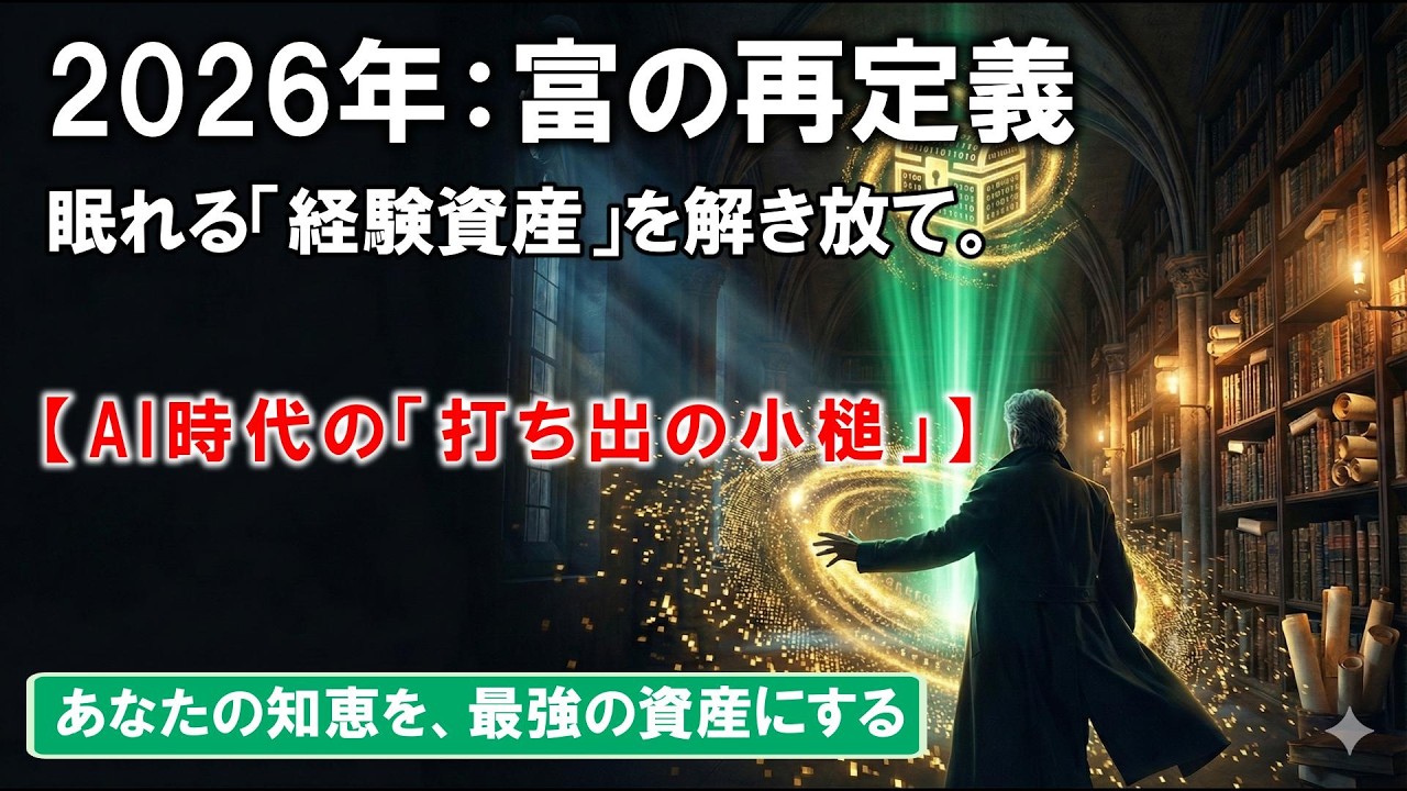 【未来予測】2026年：富の再定義!眠れる「経験資産」を解き放て、AIが変える大人の豊かさの設計図