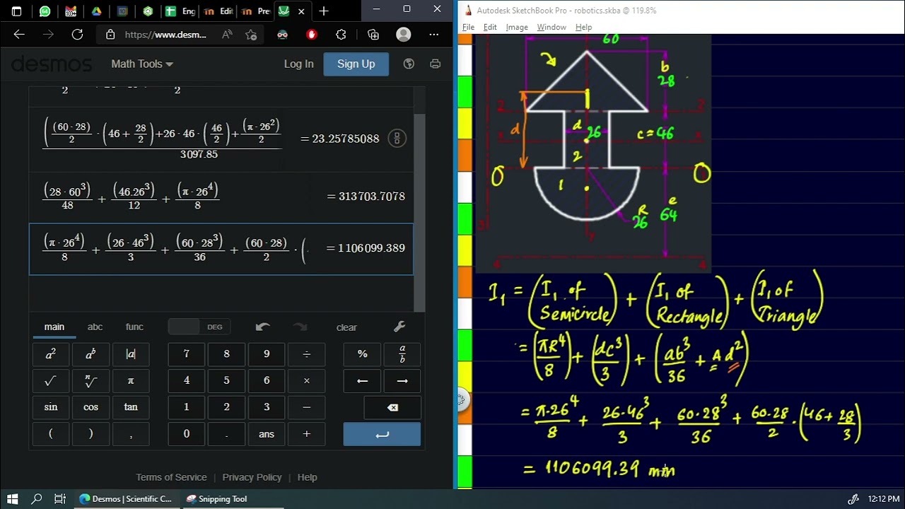 Area moment of Inertia of Composite Area | Solving Moodle Problem | Srikanth Rangdal