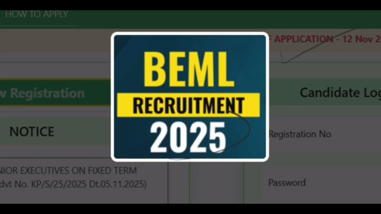 BEML  Recruitment of Junior Executives 2025 Notification