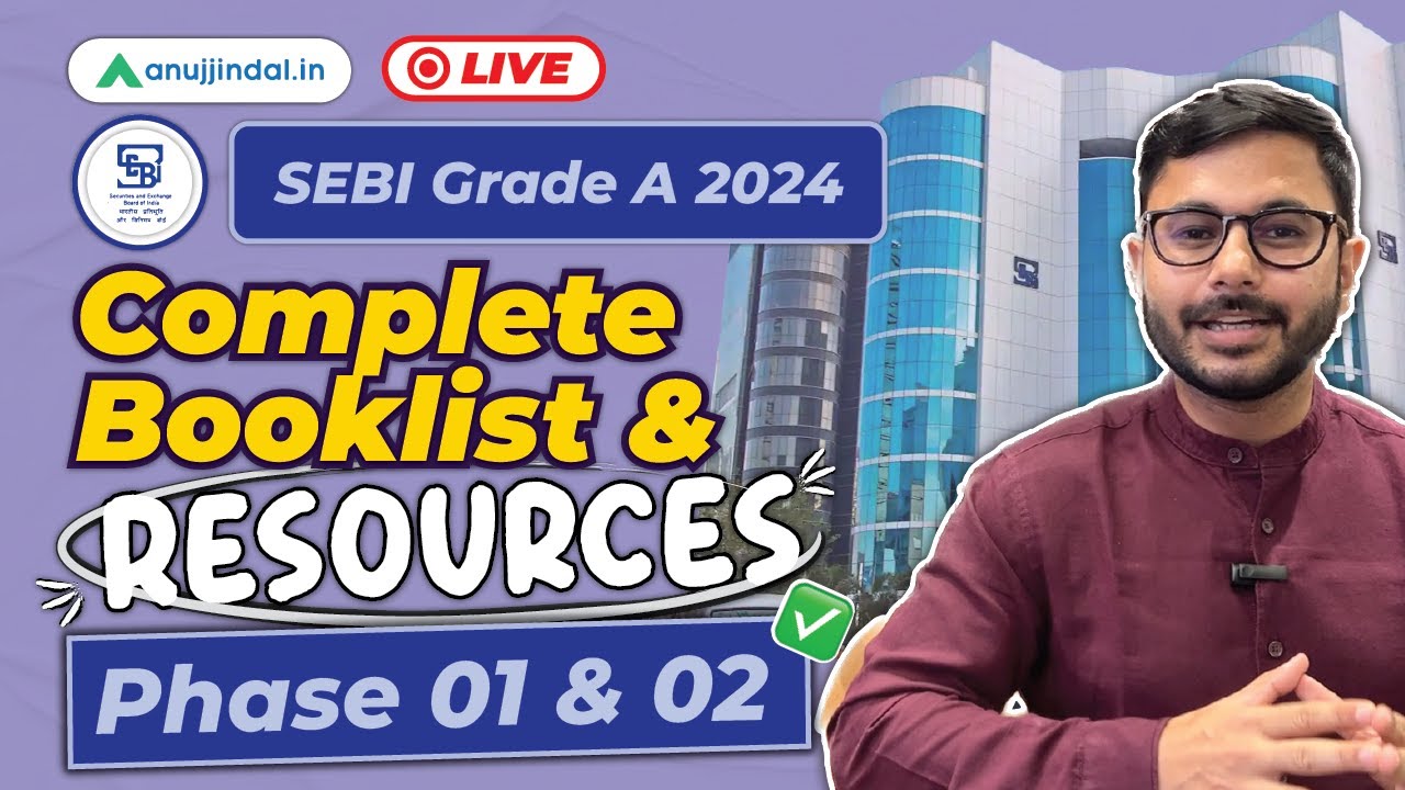Best Books for SEBI Grade A 2024 | Important Booklist for SEBI Exam 2024 | Phase 1 & 2 Books Sources