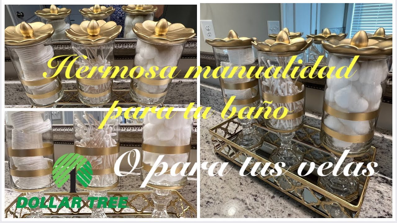 UNA MANUALIDAD ELEGANTE PARA TU TOCADOR o BAÑO y QUE AL IGUAL PUEDES USAR COMO PORTA VELAS 🕯️