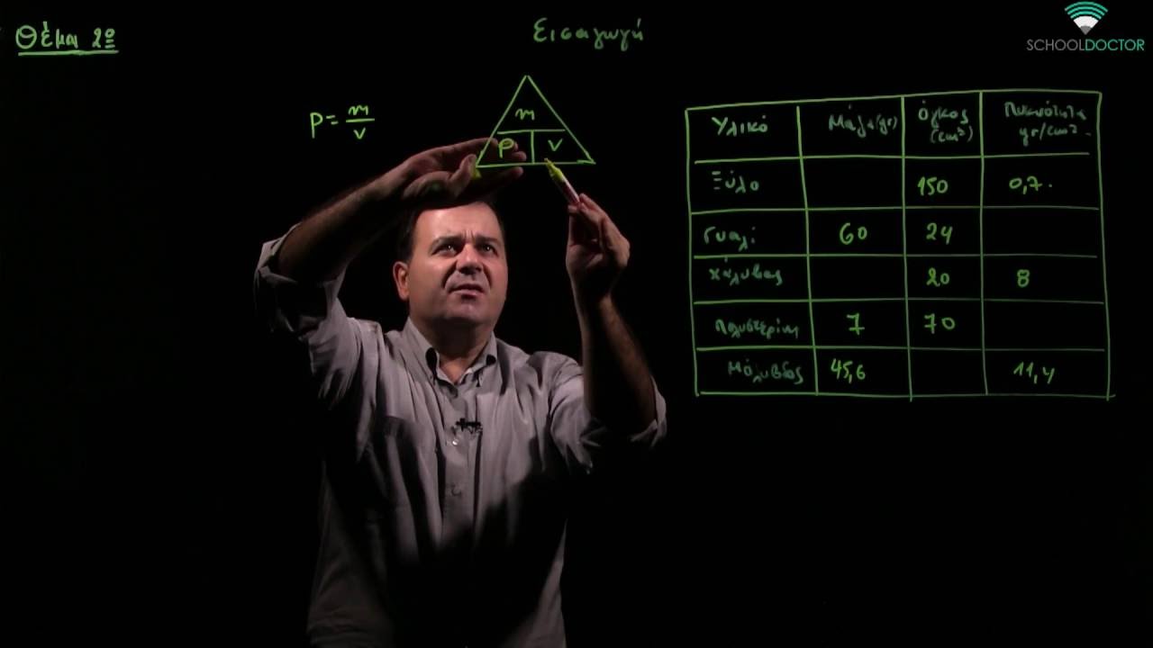 Εισαγωγή-Θέμα 2ο - Υπολογισμός πυκνότητας,μάζας,όγκου