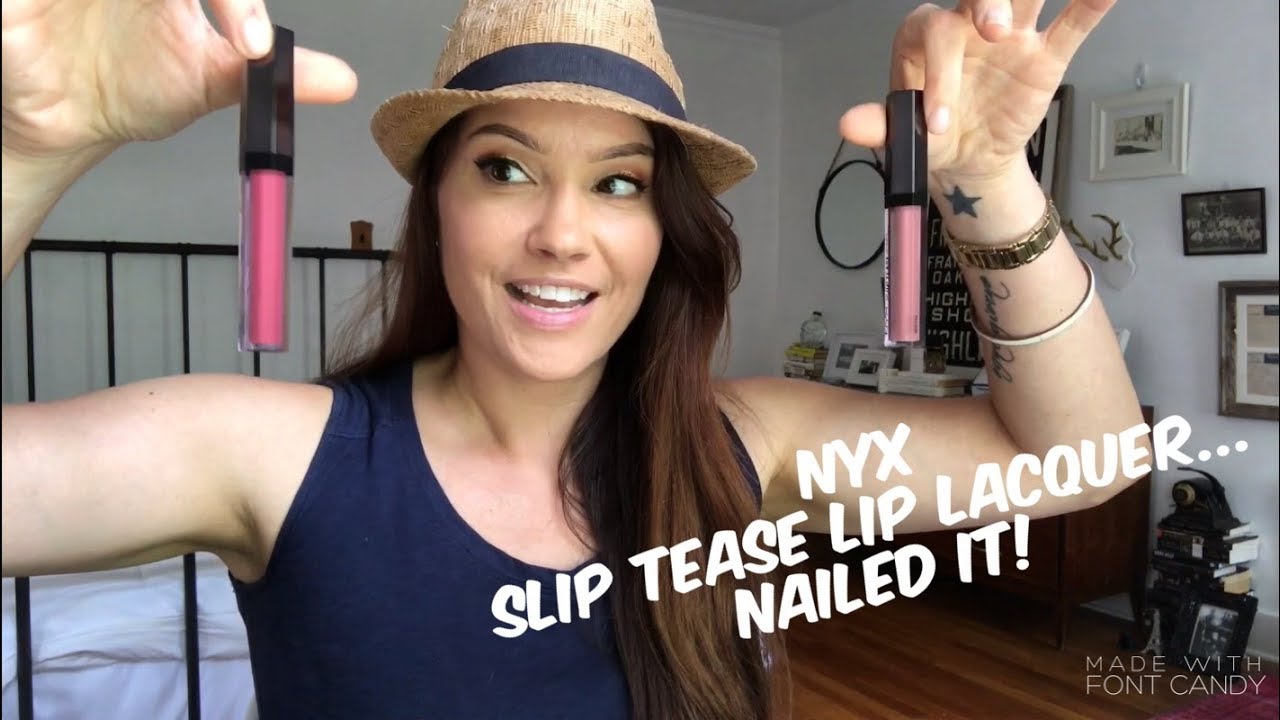 NYX Slip Tease Lip Lacquer || Swatches + All Day Wear Test