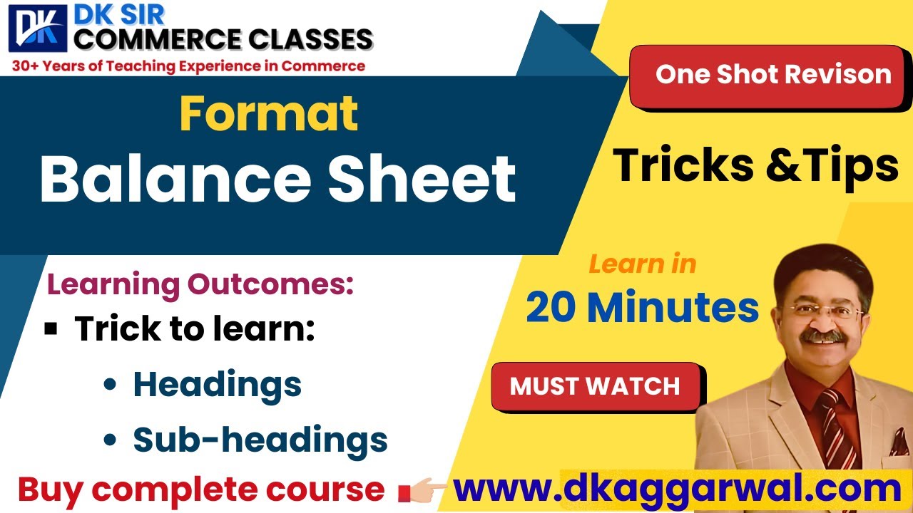 Format of Balance Sheet for class 12th (Trick to Learn)