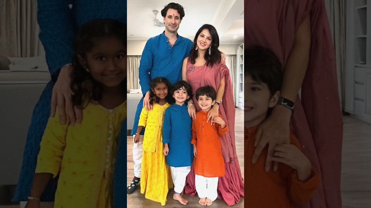 Sunny Leone with her husband Daniel Weber and Three Children #sunnyleone #shorts #ytshorts