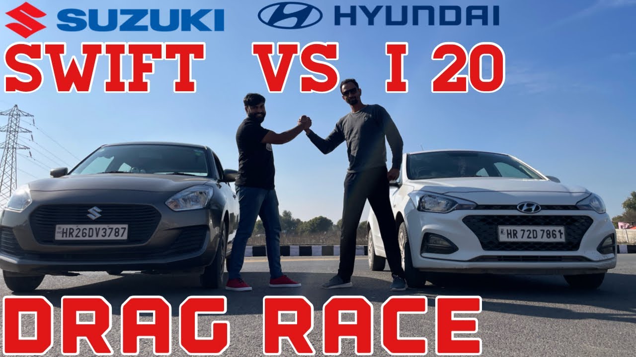 Swift vs i 20 | Drag Race | Maruti vs Hyundai | Kon Jetega ? | #dragrace #race #racecar #racecars