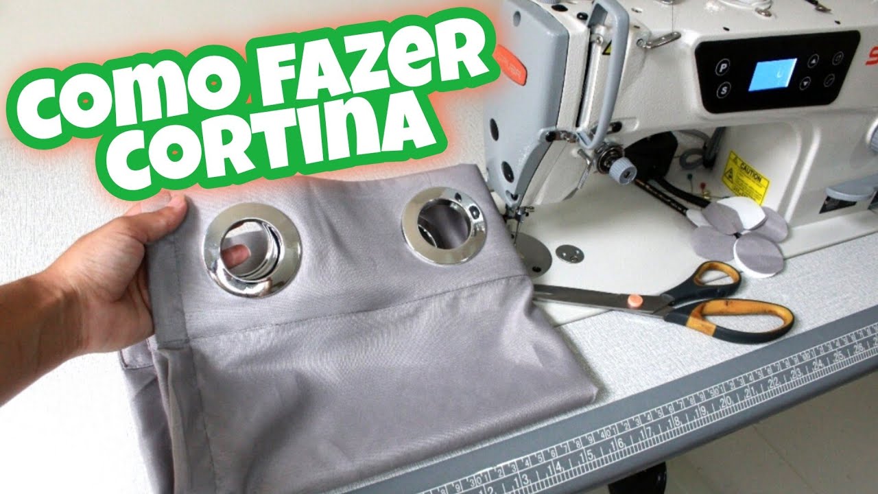 COMO FAZER CORTINA DE ILHOS SIMPLES E RÁPIDO - videoaula | how to make curtain