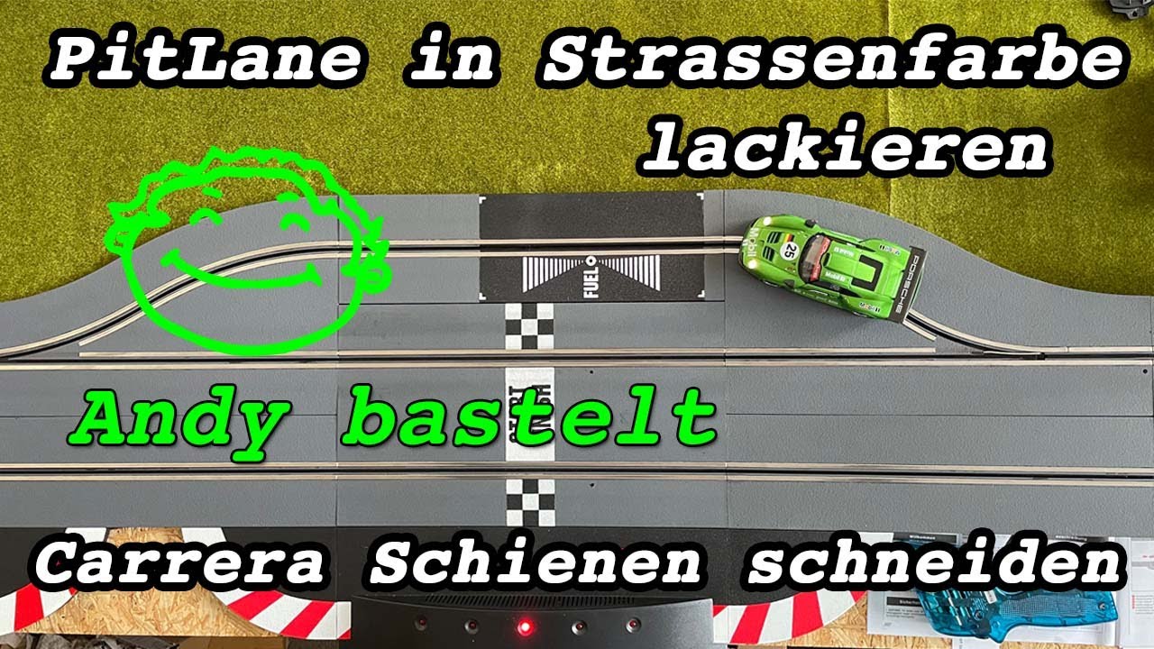 Pitlane /Tankstopp in Rennstrecken Farbe lackieren - Carrera Schiene schneiden Sonderanfertigung