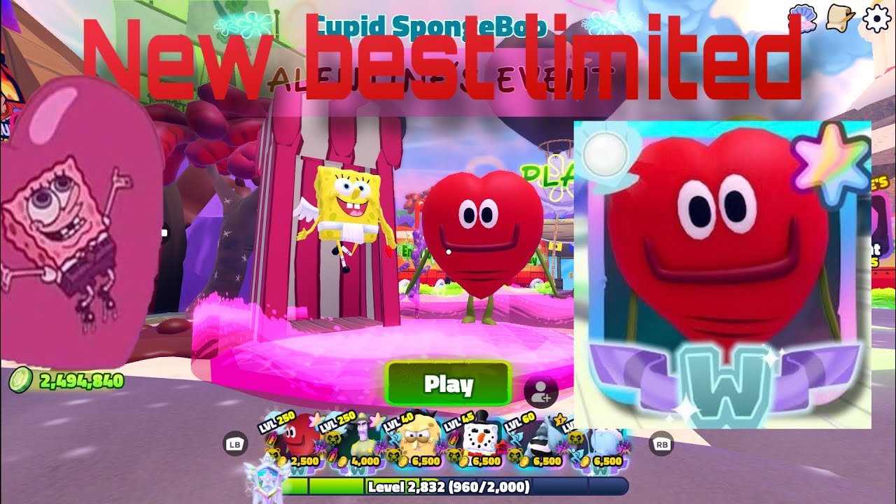 New valentines update heart man showcase SpongeBob tower defense   #roblox #spongebobtd #spongebob