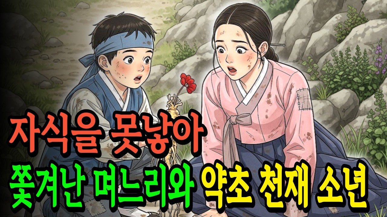 자식을 못낳아  쫓겨난 착한 며느리와 산에서 약초 케면서 사는 천재 아이 | 야담/민담/설화/전설/옛날이야기