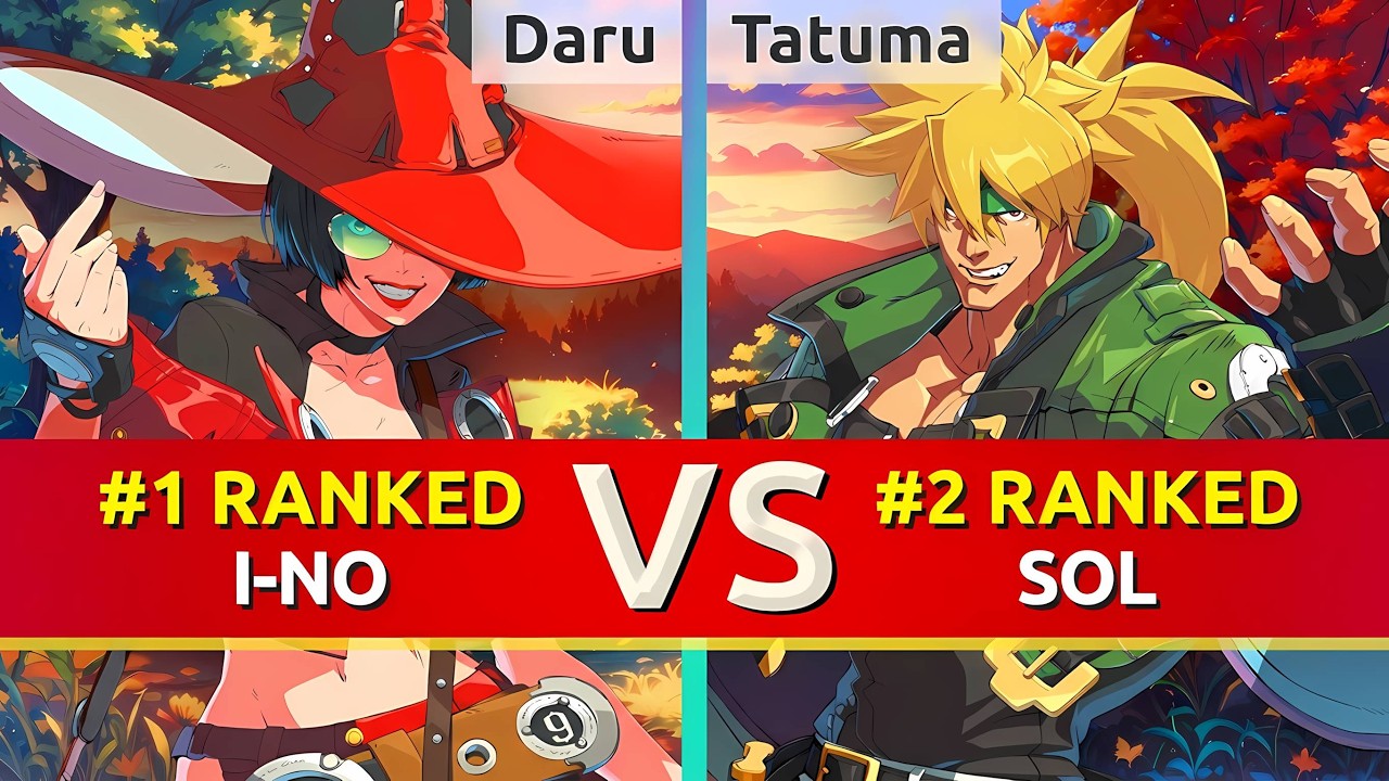GGST ▰ Daru (#1 Ranked I-No) vs Tatuma (#2 Ranked Sol). High Level Gameplay