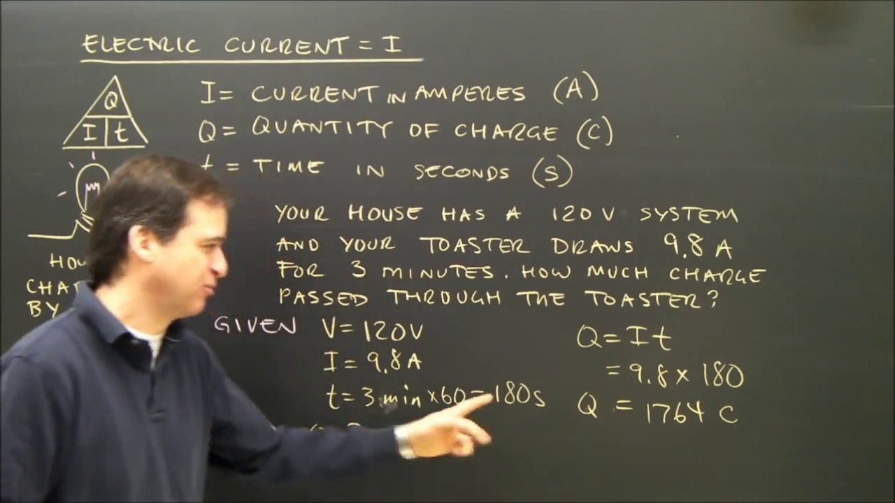 Simple Electricity Calculations I = Q/t Part 4