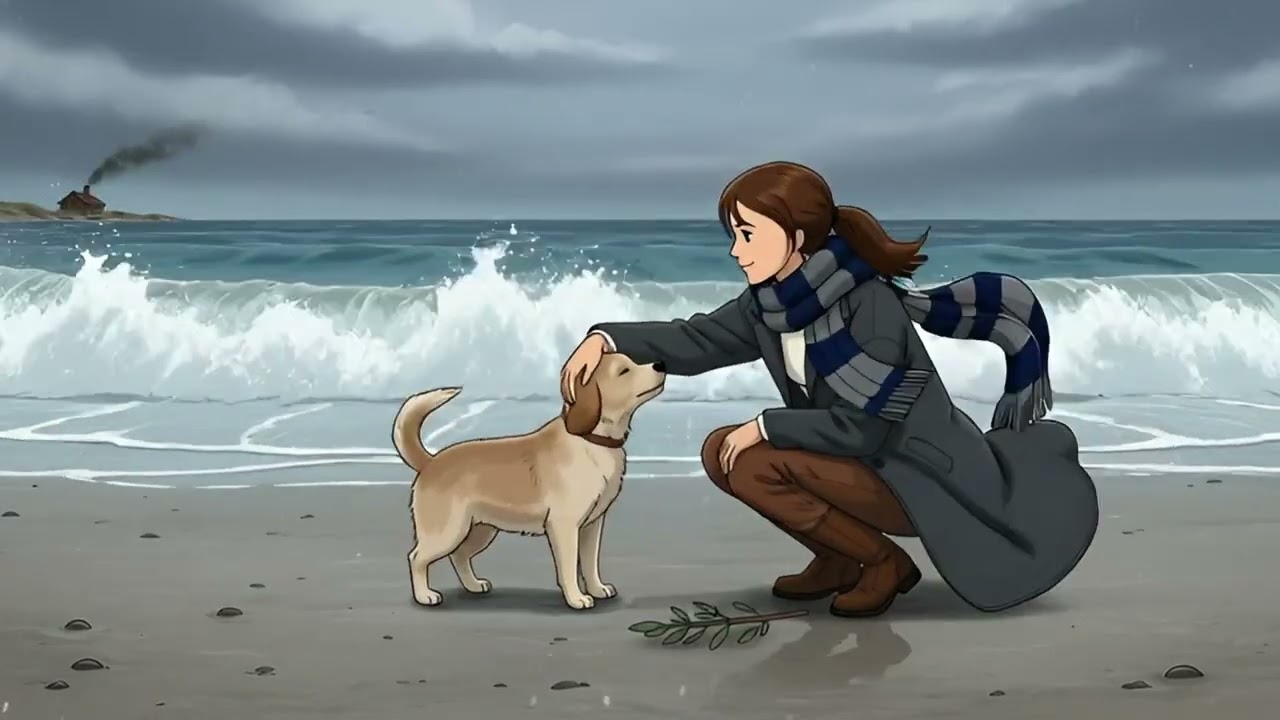 The Gray Winter Sea and a Hand-Knitted Scarf