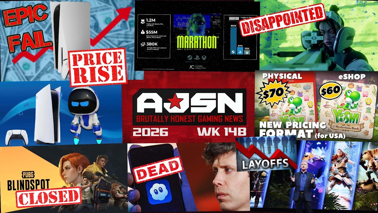 AJSN WK14B - Цена на Sony PS5 снова повышается, распродажа Marathon не удалась, PUBG отменен?, це...