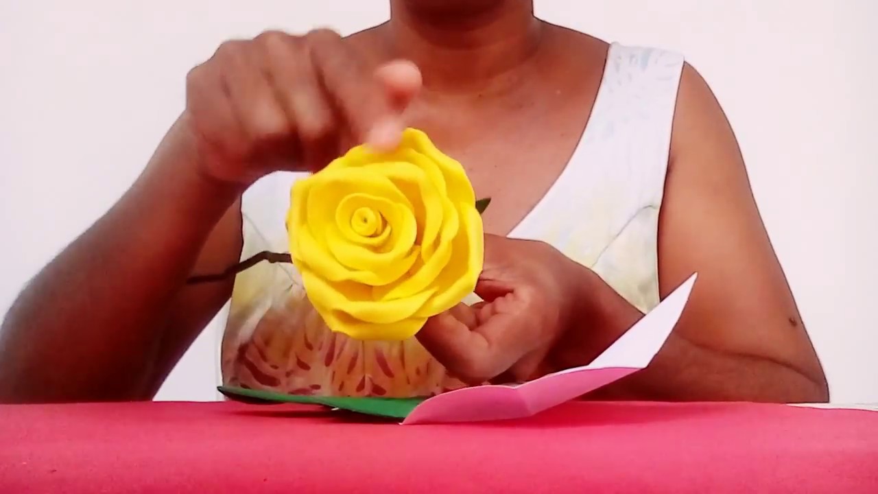 Rosa de E.V.A muito fácil de fazer. Passo a passo das Rosas sem frisadores.