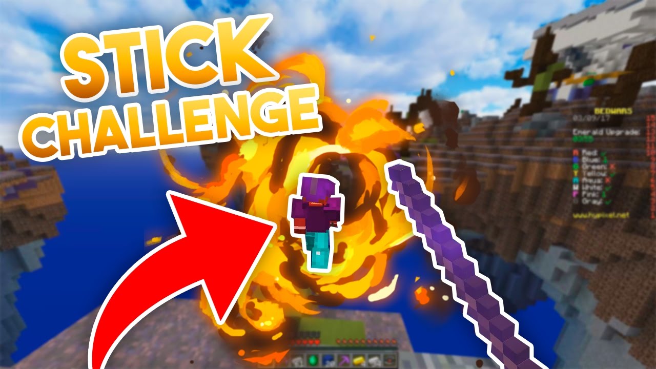 ONLY STICK CHALLENGE! (DANSK BEDWARS)
