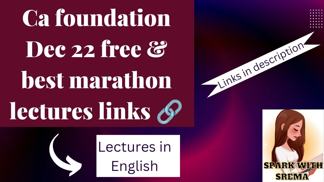 CA foundation free & best marathon lectures links🔗#inenglish #cafoundation