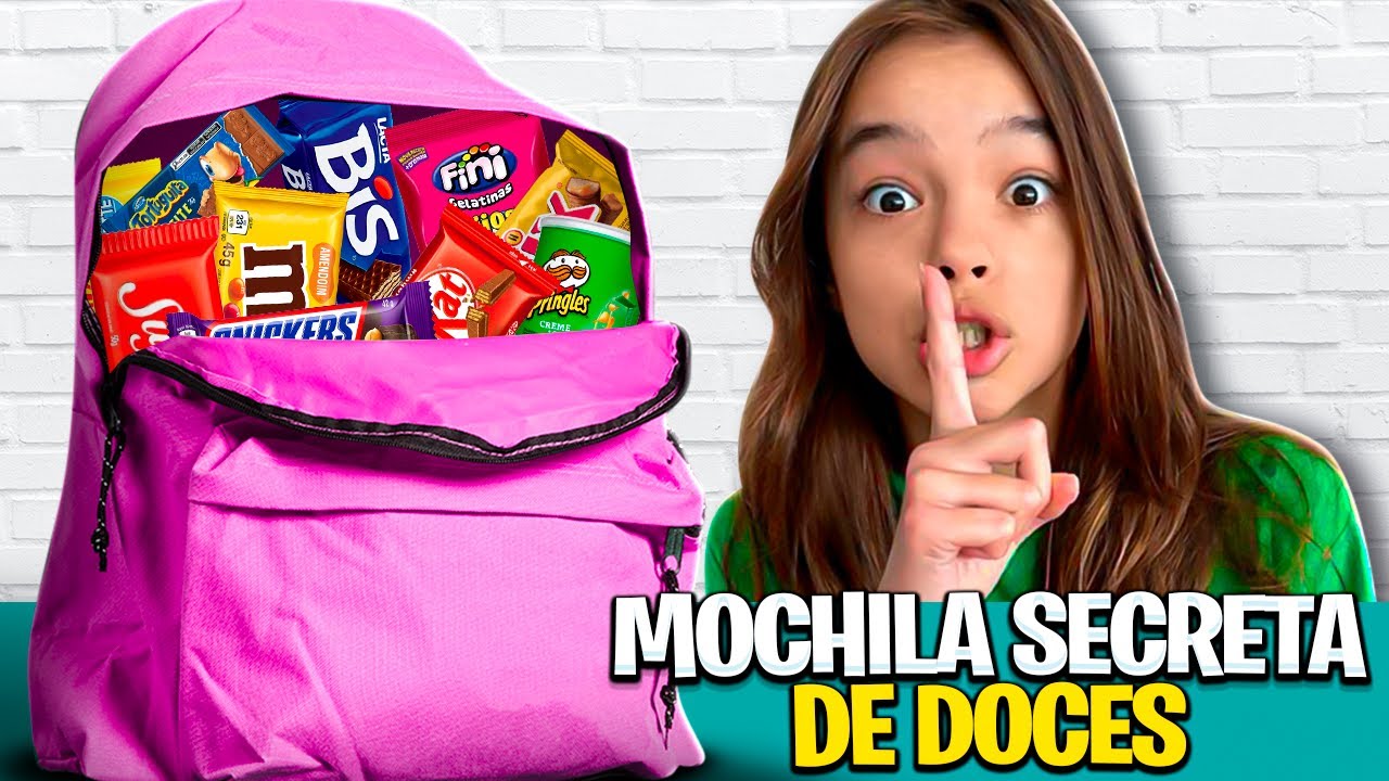 MOCHILA SECRETA DE DOCES de R$10, de R$100 e de R$1000
