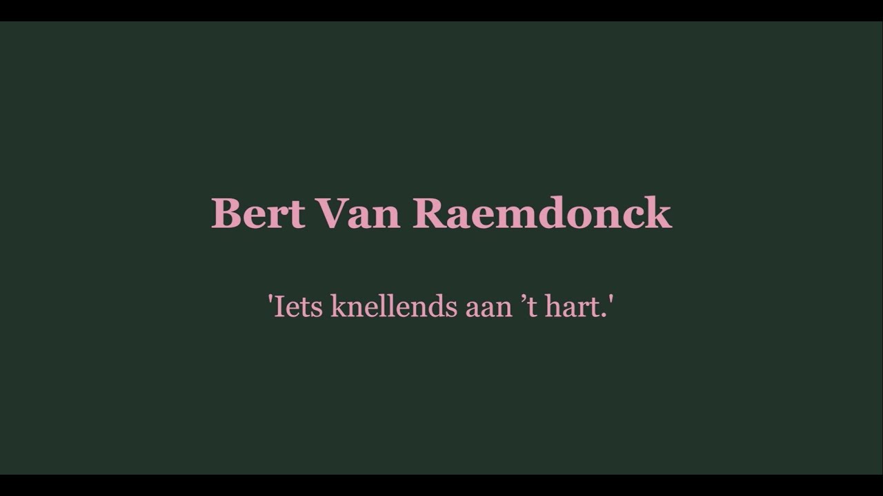 'Iets knellends aan ’t hart' - Bert Van Raemdonck