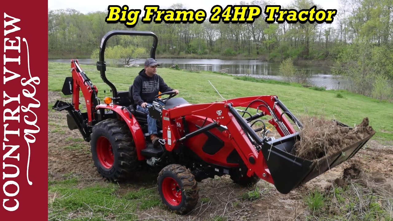 We got a new 24 horsepower tractor.  The TYM 2515H with backhoe attachment.