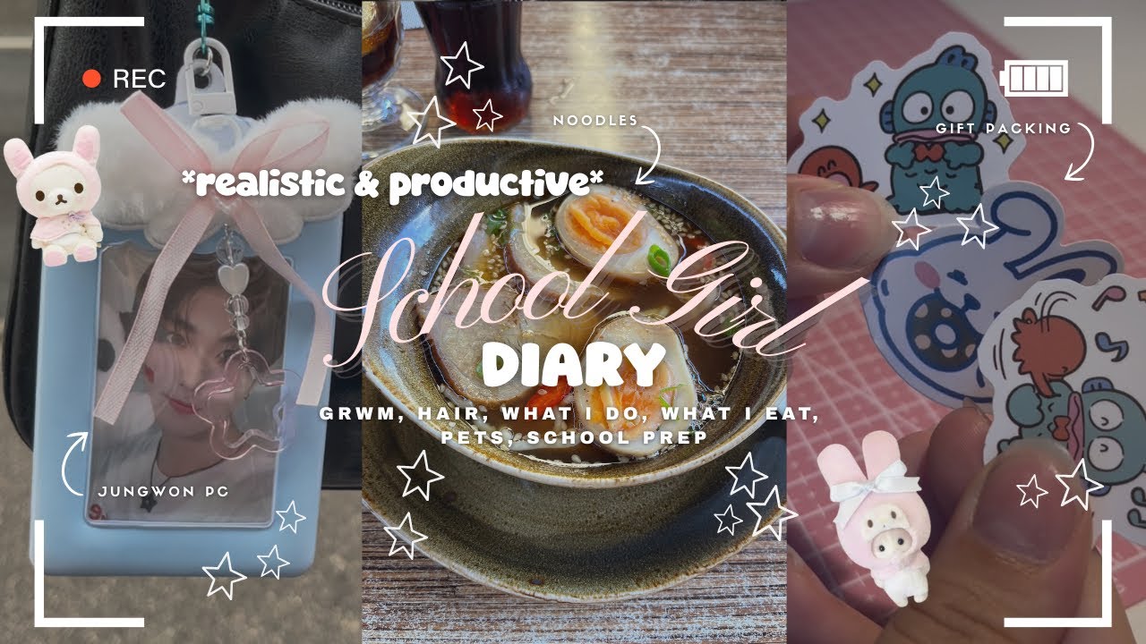*Realistic* School Life DIARY 🎀°🐻⋆.| grwm, hair, what I do, what I eat, pets, school prep |