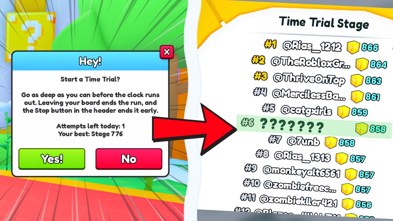 How To Get As High As Possible On The Time Trial Leaderboard Lucky Block Event