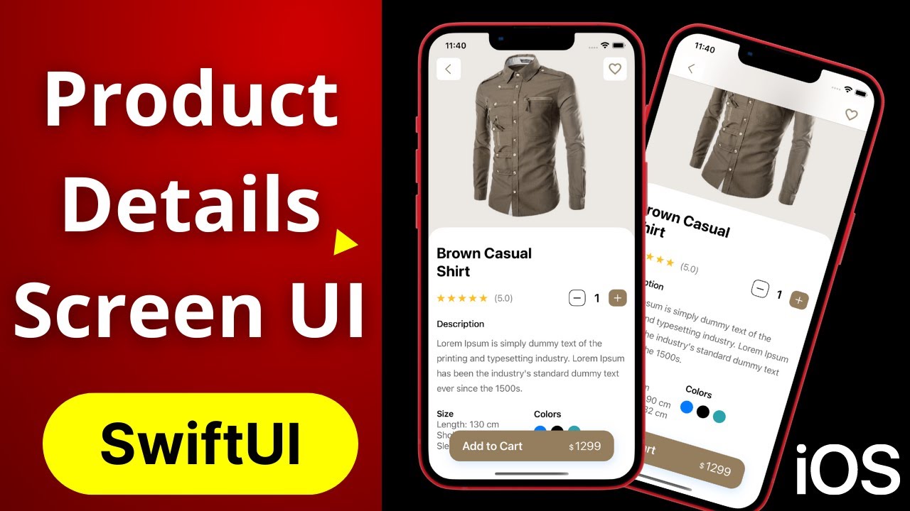 E-Commerce App Product Detail Screen UI  -  SwiftUI Xcode