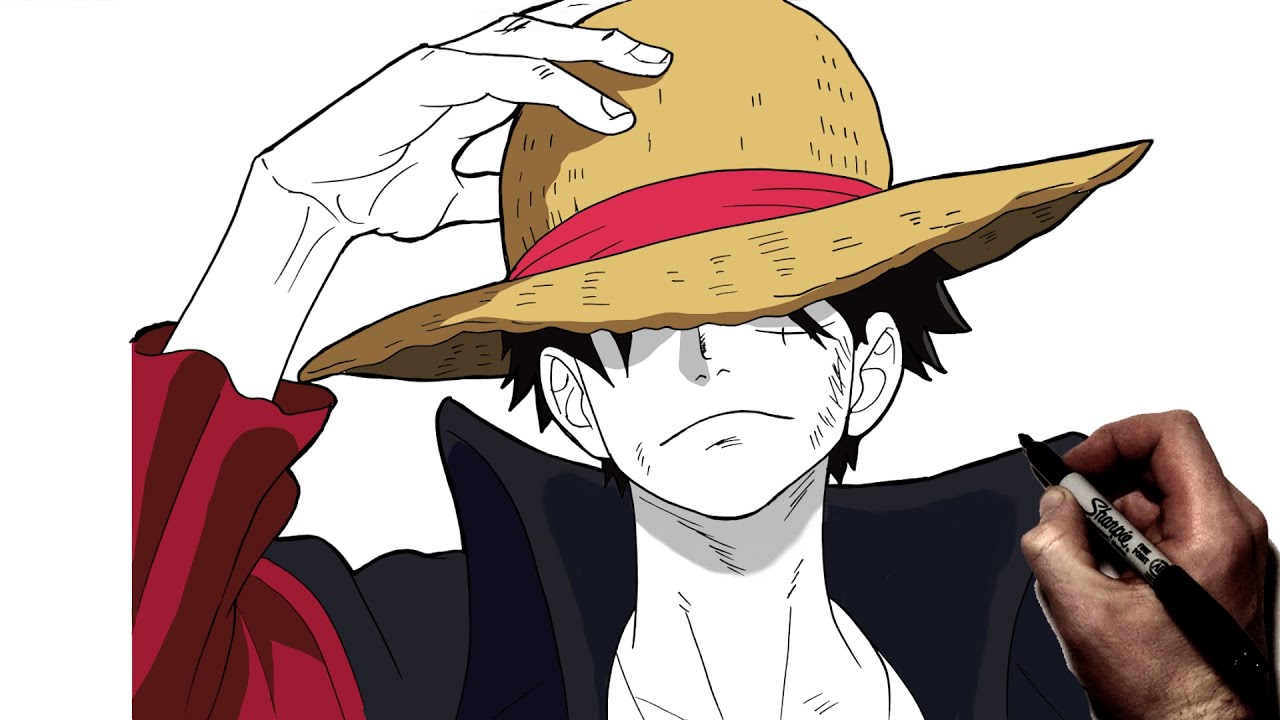 Как нарисовать Луффи (Короля) | Пошаговое руководство | One Piece