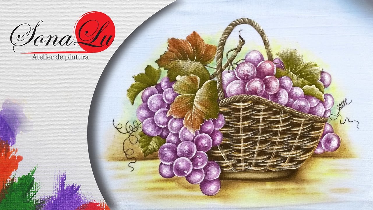 Aula 325 - Cesta de Uvas em Pano de Prato