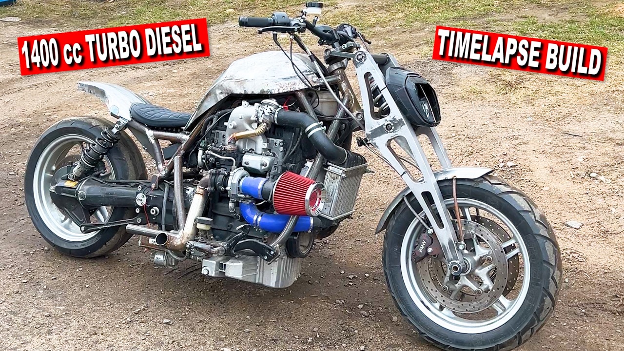 1400cc DIESEL MOTORCYCLE BUILD / FIRST RUN ENGINE. PART 2