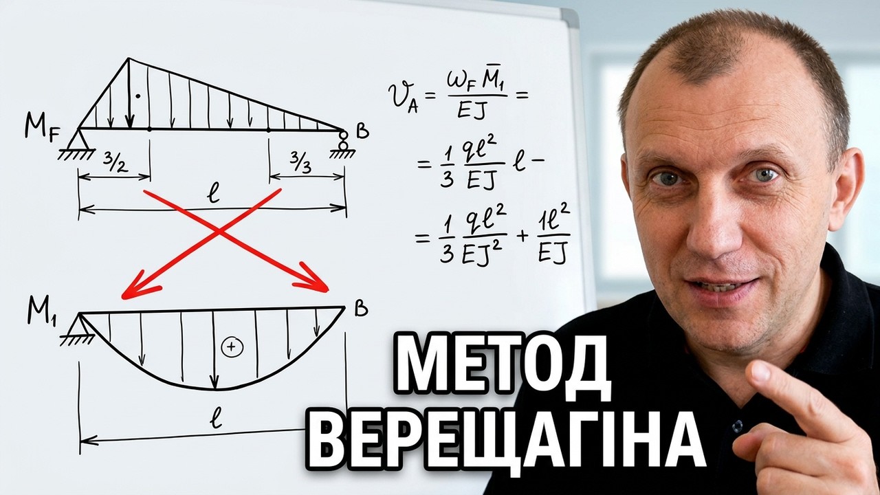 Метод Верещагина. Перемножение эпюр по правилу Верещагина. Определение прогиба балки, сопромат