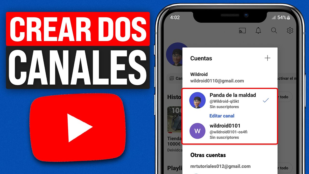 C&oacute;mo CREAR DOS CANALES de YOUTUBE con el mismo CORREO (2026) Guia Paso a Paso