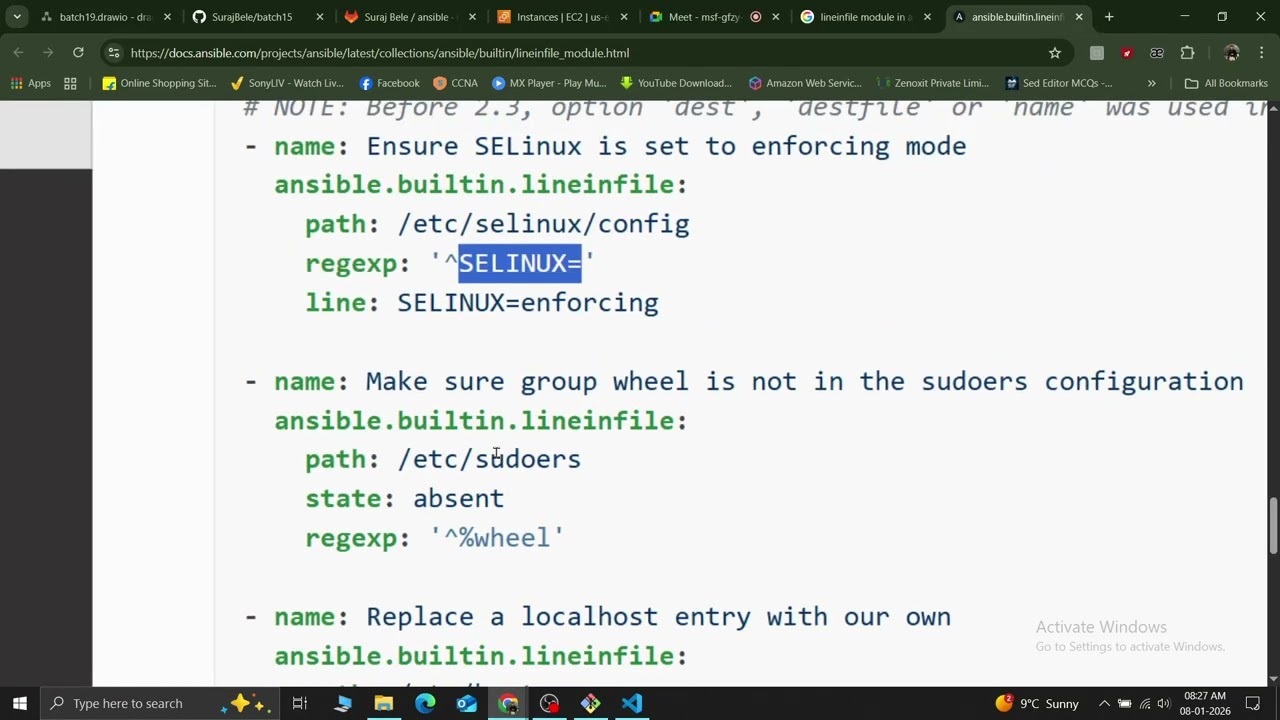 Ansible-5, ansible lineinfile, blockinfile, loop
