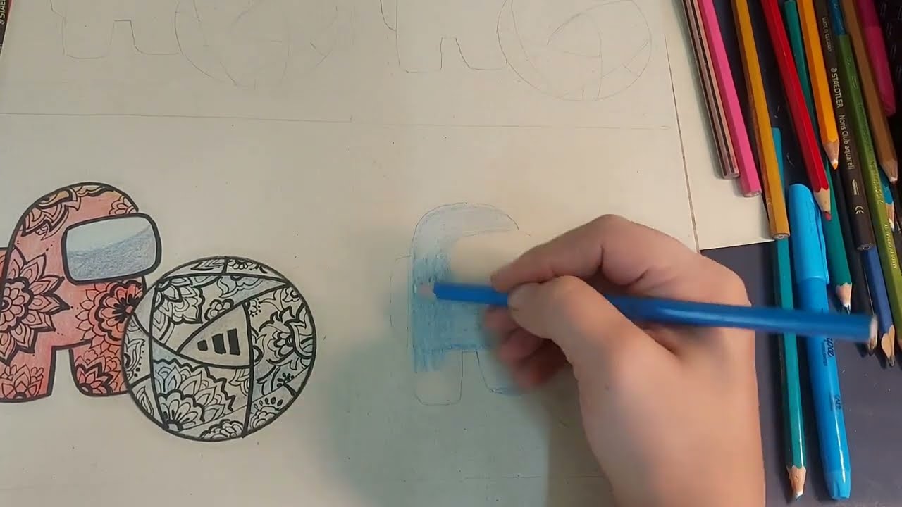 FIFA and Among us/drawing Soccer ball 