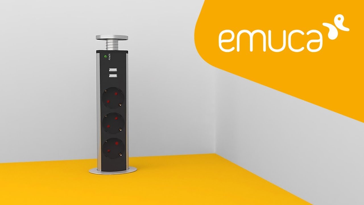 C&oacute;mo montar empotrado en el mueble un multiconector extra&iacute;ble Vertikal - Emuca